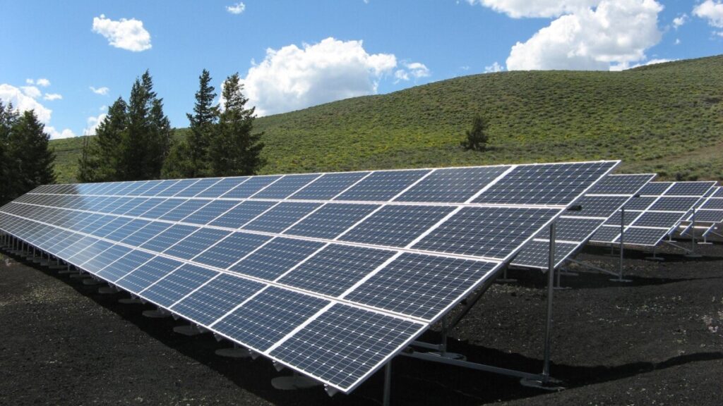 solar panel in a renewable energy plant